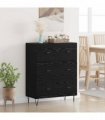 vidaXL Sideboard Black Oak 69.5 x 34 x 90 cm Engineered Wood and Iron — V0672039813