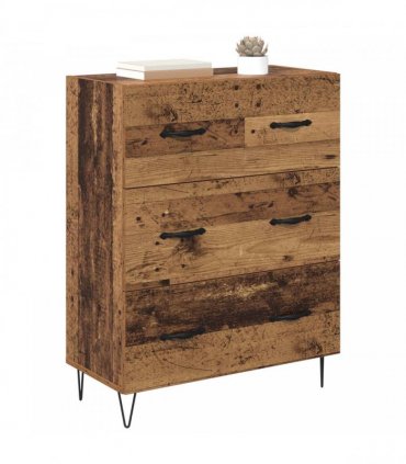 vidaXL Sideboard Old Wood 69.5 x 34 x 90 cm Engineered Wood and Iron — V0672039817