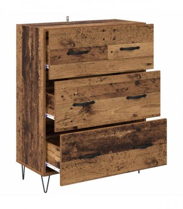 vidaXL Sideboard Old Wood 69.5 x 34 x 90 cm Engineered Wood and Iron — V0672039817