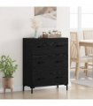 vidaXL Sideboard Black Oak 69.5 x 34 x 90 cm Engineered Wood and Iron — V0672039823
