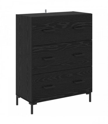 vidaXL Sideboard Black Oak 69.5 x 34 x 90 cm Engineered Wood and Iron — V0672039823