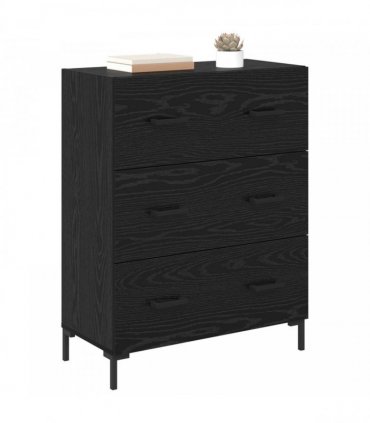 vidaXL Sideboard Black Oak 69.5 x 34 x 90 cm Engineered Wood and Iron — V0672039823