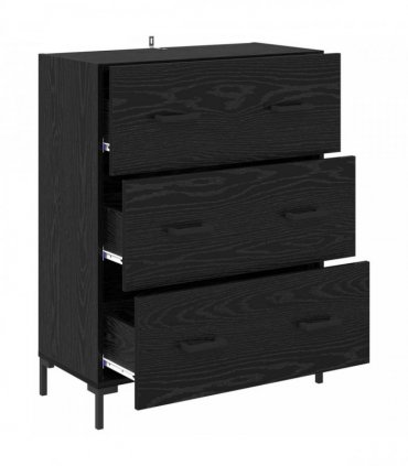 vidaXL Sideboard Black Oak 69.5 x 34 x 90 cm Engineered Wood and Iron — V0672039823