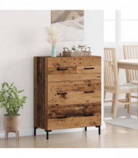 vidaXL Sideboard Old Wood 69.5 x 34 x 90 cm Engineered Wood and Iron — V0672039824
