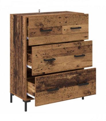 vidaXL Sideboard Old Wood 69.5 x 34 x 90 cm Engineered Wood and Iron — V0672039824