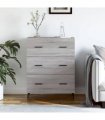 vidaXL Sideboard Grey Sonoma 69.5x34x90 cm Engineered Wood — V0672039837