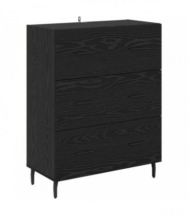 vidaXL Sideboard Black Oak 69.5 x 34 x 90 cm Engineered Wood and Iron — V0672039838