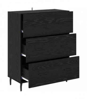 vidaXL Sideboard Black Oak 69.5 x 34 x 90 cm Engineered Wood and Iron — V0672039838