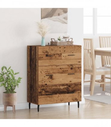 vidaXL Sideboard Old Wood 69.5 x 34 x 90 cm Engineered Wood and Iron — V0672039839