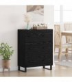 vidaXL Sideboard Black Oak 69.5 x 34 x 90 cm Engineered Wood and Iron — V0672039848