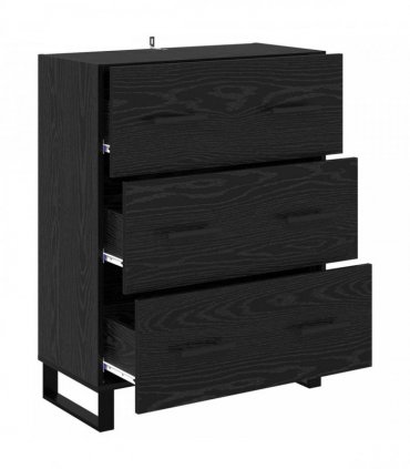 vidaXL Sideboard Black Oak 69.5 x 34 x 90 cm Engineered Wood and Iron — V0672039848