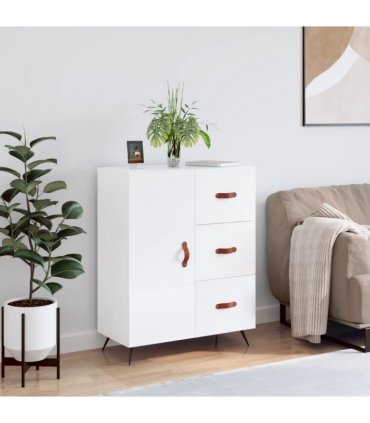 vidaXL Sideboard High Gloss White 69.5x34x90 cm Engineered Wood — V0672039854