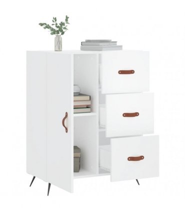 vidaXL Sideboard High Gloss White 69.5x34x90 cm Engineered Wood — V0672039854