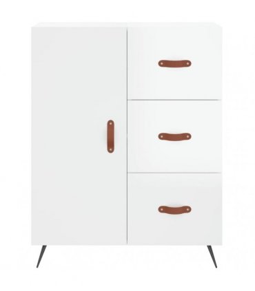 vidaXL Sideboard High Gloss White 69.5x34x90 cm Engineered Wood — V0672039854
