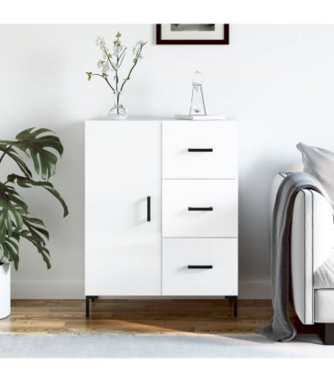 vidaXL Sideboard High Gloss White 69.5x34x90 cm Engineered Wood — V0672039865
