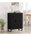 vidaXL Sideboard Black Oak 69.5 x 34 x 90 cm Engineered Wood and Iron — V0672039885