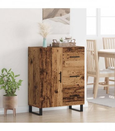 vidaXL Sideboard Old Wood 69.5 x 34 x 90 cm Engineered Wood and Iron — V0672039886