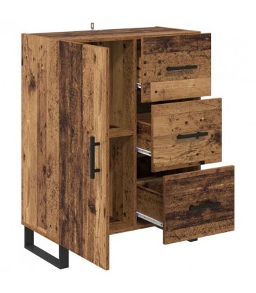 vidaXL Sideboard Old Wood 69.5 x 34 x 90 cm Engineered Wood and Iron — V0672039886