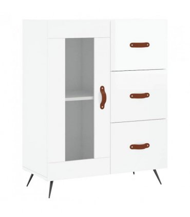 vidaXL Sideboard High Gloss White 69.5x34x90 cm Engineered Wood — V0672039891
