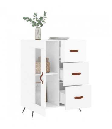 vidaXL Sideboard High Gloss White 69.5x34x90 cm Engineered Wood — V0672039891