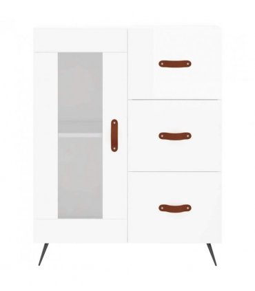 vidaXL Sideboard High Gloss White 69.5x34x90 cm Engineered Wood — V0672039891
