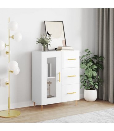 vidaXL Sideboard High Gloss White 69.5x34x90 cm Engineered Wood — V0672039897
