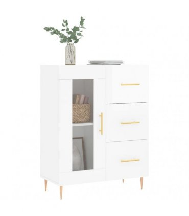 vidaXL Sideboard High Gloss White 69.5x34x90 cm Engineered Wood — V0672039897