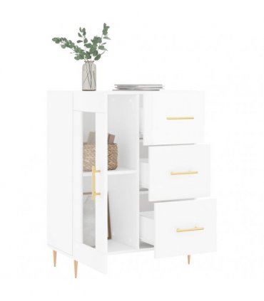 vidaXL Sideboard High Gloss White 69.5x34x90 cm Engineered Wood — V0672039897