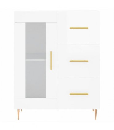vidaXL Sideboard High Gloss White 69.5x34x90 cm Engineered Wood — V0672039897