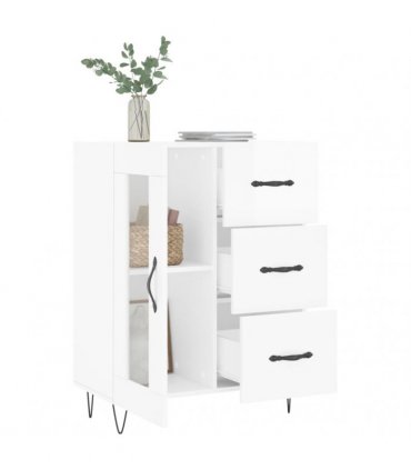 vidaXL Sideboard High Gloss White 69.5x34x90 cm Engineered Wood — V0672039902
