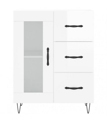 vidaXL Sideboard High Gloss White 69.5x34x90 cm Engineered Wood — V0672039902