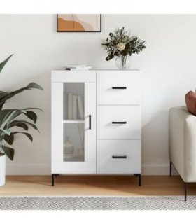 vidaXL Sideboard High Gloss White 69.5x34x90 cm Engineered Wood — V0672039907