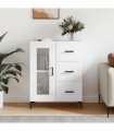 vidaXL Sideboard High Gloss White 69.5x34x90 cm Engineered Wood — V0672039907
