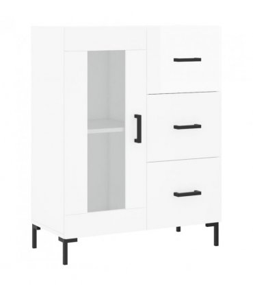 vidaXL Sideboard High Gloss White 69.5x34x90 cm Engineered Wood — V0672039907