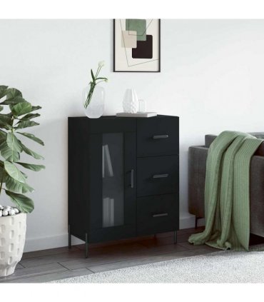 vidaXL Sideboard Black 69.5x34x90 cm Engineered Wood