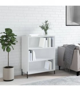 vidaxL Shelf Cabinet High Gloss White 69.5x32.5x90 cm Engineered Wood