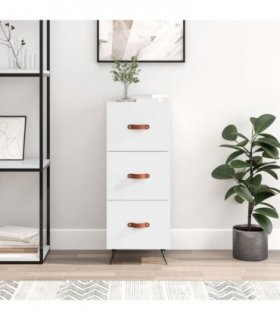vidaXL Sideboard High Gloss White 34.5x34x90 cm Engineered Wood — V0672039976