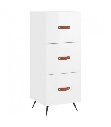 vidaXL Sideboard High Gloss White 34.5x34x90 cm Engineered Wood — V0672039976