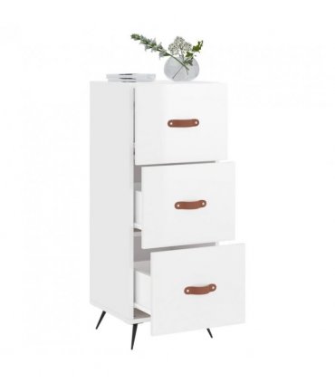 vidaXL Sideboard High Gloss White 34.5x34x90 cm Engineered Wood — V0672039976