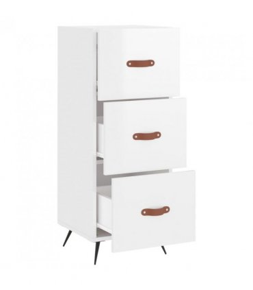 vidaXL Sideboard High Gloss White 34.5x34x90 cm Engineered Wood — V0672039976
