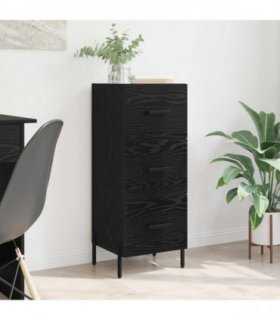 vidaXL Sideboard Black oak 34 x 34.5 x 90 cm Engineered wood — V0672040012