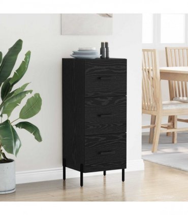 vidaXL Sideboard Black oak 34 x 34.5 x 90 cm Engineered wood — V0672040012