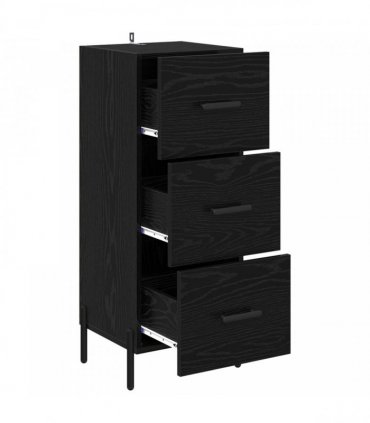 vidaXL Sideboard Black oak 34 x 34.5 x 90 cm Engineered wood — V0672040012