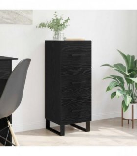 vidaXL Sideboard Black Oak 34.5 x 34 x 90 cm Engineered Wood and Iron