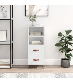 vidaXL Sideboard High Gloss White 34.5x34x90 cm Engineered Wood — V0672040038