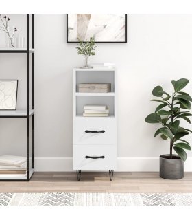 vidaXL Sideboard High Gloss White 34.5x34x90 cm Engineered Wood — V0672040050