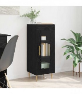 vidaXL Sideboard Black oak 34 x 34.5 x 90 cm Engineered wood — V0672040135