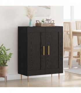 vidaXL Sideboard Black Oak 69.5 x 34 x 90 cm Engineered Wood and Iron — V0672040185