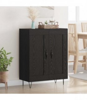 vidaXL Sideboard Black Oak 69.5 x 34 x 90 cm Engineered Wood and Iron — V0672040187