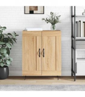 vidaXL Sideboard Sonoma oak 69.5 x 34 x 90 cm Engineered Wood and Iron